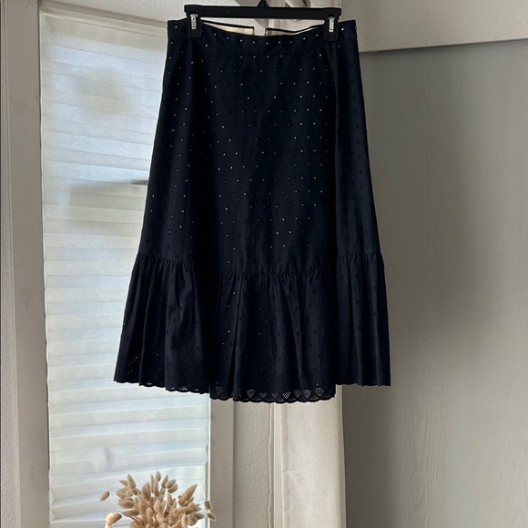 Elegant Navy Eyelet J. Crew Skirt - Picture 1 of 5